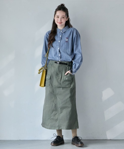 KRIFF MAYER Lady's Collection(クリフメイヤーレディースコレクション)の「【綿100%】デニム刺繍シャツ(シャツ/ブラウス・レディース・ライトブルー/ナチュラル/ストライプ/ダークブルー・LARGE/MEDIUM)」の9枚目の写真