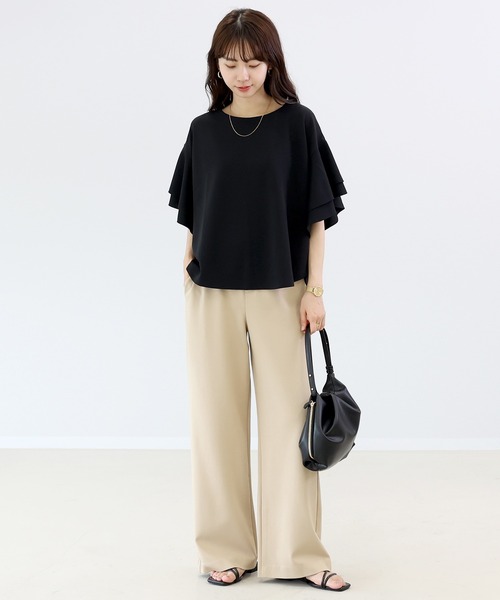 Aletta vita(アレッタビータ)の「カットジョーゼット袖フリルブラウス(シャツ/ブラウス・レディース・ダークブラウン/ブラック/ダークグリーン・M)」の18枚目の写真
