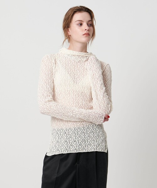 ASTRAET（アストラット）の「＜ASTRAET＞レース  フーデッドカットソー（パーカー・レディース・ブラック/オフホワイト・FREE）」の2枚目の写真