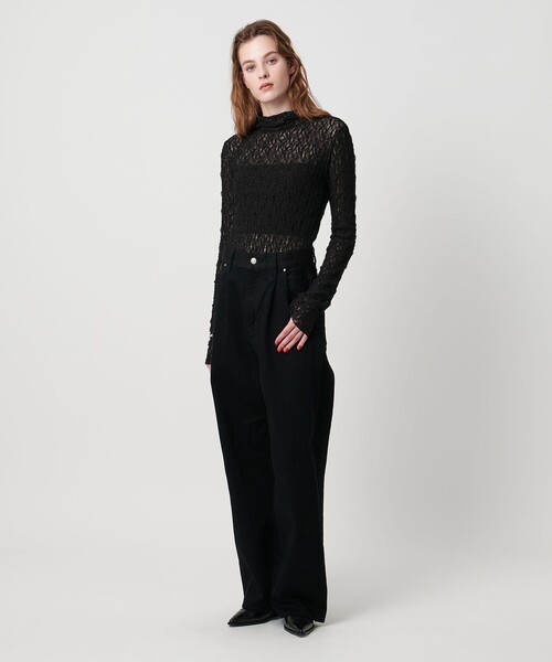 ASTRAET（アストラット）の「＜ASTRAET＞レース  フーデッドカットソー（パーカー・レディース・ブラック/オフホワイト・FREE）」の8枚目の写真