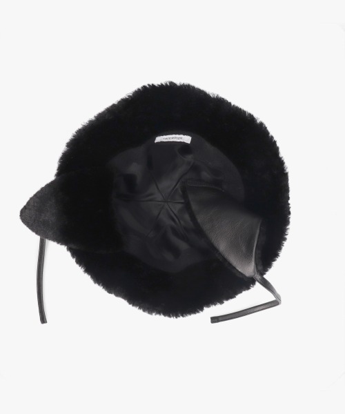 OVERRIDE（オーバーライド）の「OVERRIDE  FAKE LEATHER FLAPHAT SGP / オーバーライド（ハット・レディース・ブラウン/ブラック/ライトベージュ・58cm）」の10枚目の写真