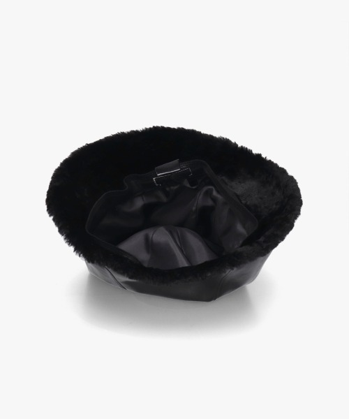 OVERRIDE（オーバーライド）の「OVERRIDE  FAKE LEATHER FLAPHAT SGP / オーバーライド（ハット・レディース・ブラウン/ブラック/ライトベージュ・58cm）」の13枚目の写真