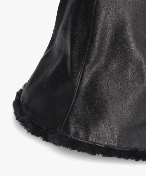 OVERRIDE（オーバーライド）の「OVERRIDE  FAKE LEATHER FLAPHAT SGP / オーバーライド（ハット・レディース・ブラウン/ブラック/ライトベージュ・58cm）」の15枚目の写真