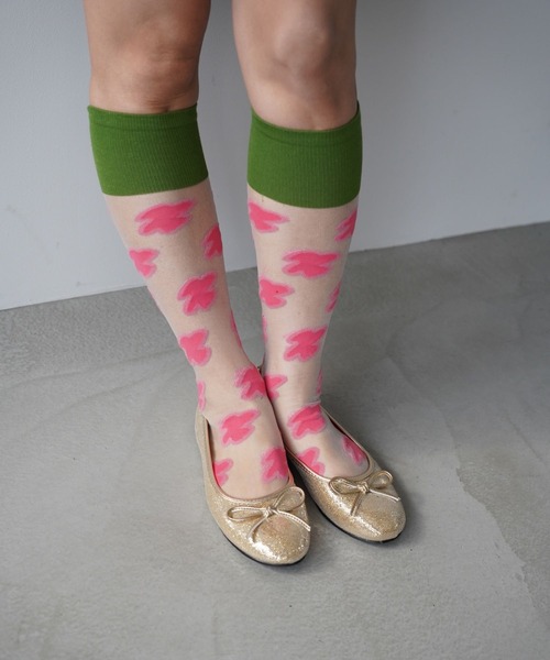SANSeLF（サンセルフ）の「【SANSeLF】 クラウドパターン ポップデザインロングソックス saa25a015（ソックス/靴下・レディース・ホワイト/ピンク/ネイビー・FREE）」の11枚目の写真