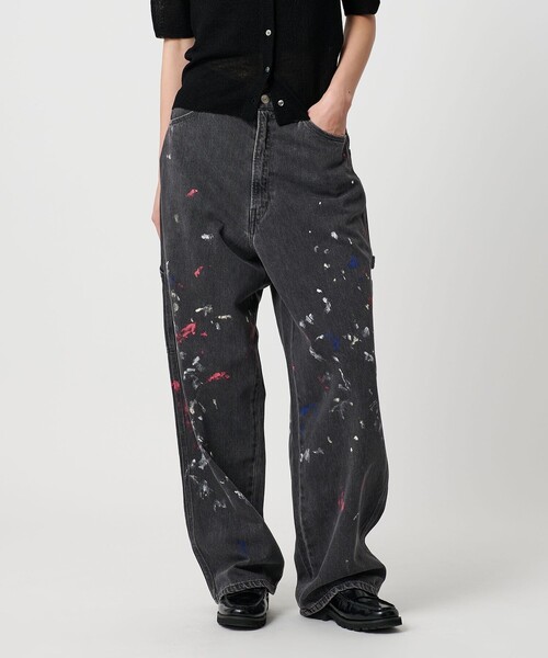 BEAUTY&YOUTH UNITED ARROWS（ビューティーアンドユースユナイテッドアローズ）の「コットンペイントデニムパンツ（デニムパンツ・レディース・ブラック/ホワイト・XS/S/M）」の2枚目の写真