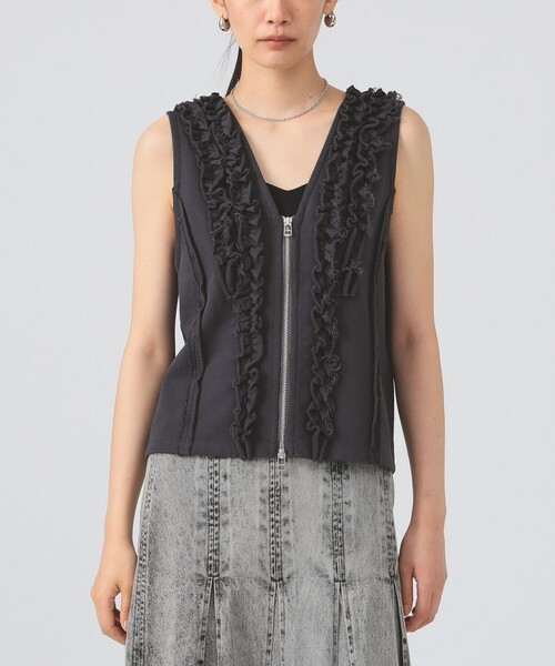 Ray BEAMS（レイビームス）の「フリルブレード ウラケ ベスト（ベスト・レディース・ライトグレー/チャコールグレー・ONE SIZE）」の11枚目の写真