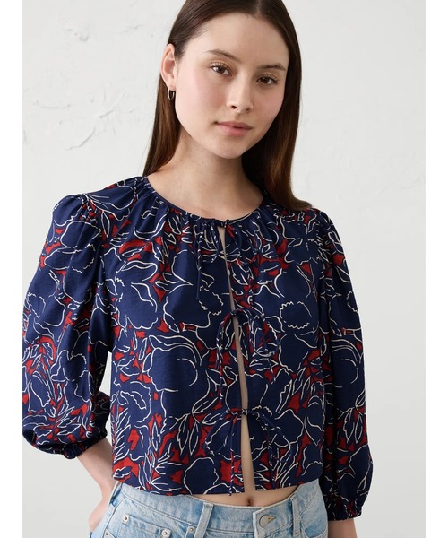 ブラウス シャツ BANANA REPUBLIC FACTORY STORE　　デニム オープンタイフロントトップ レディース セール】BANANA REPUBLIC FACTORY STORE オープン タイフロント