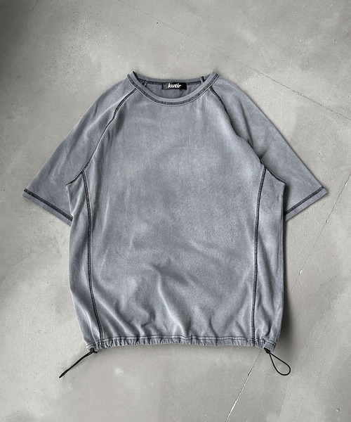 kutir(クティール)の「VINTAGELIKE BICOLOR STITCH TEE/ヴィンテージライクバイカラーステッチTEE(Tシャツ/カットソー・メンズ・ブラック/ネイビー/ライトグレー・MEDIUM/LARGE)」の2枚目の写真