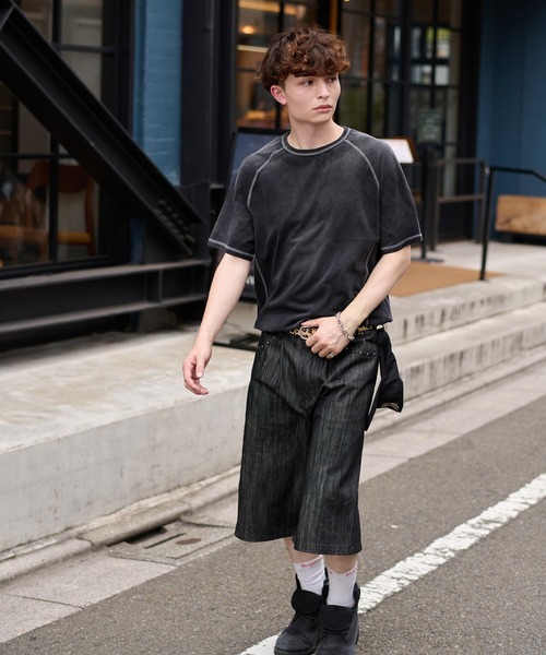 kutir(クティール)の「VINTAGELIKE BICOLOR STITCH TEE/ヴィンテージライクバイカラーステッチTEE(Tシャツ/カットソー・メンズ・ブラック/ネイビー/ライトグレー・MEDIUM/LARGE)」の14枚目の写真