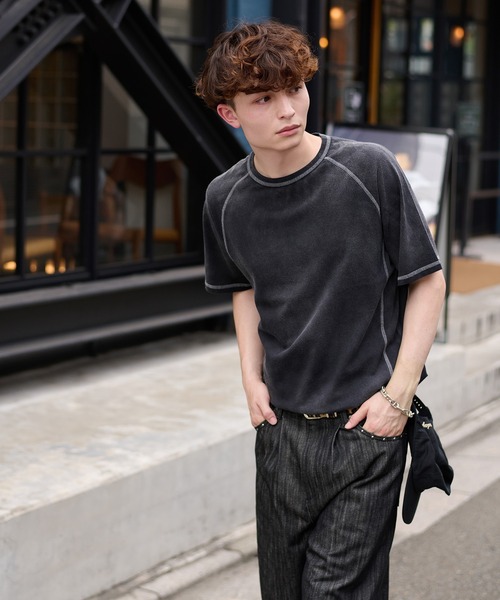 kutir(クティール)の「VINTAGELIKE BICOLOR STITCH TEE/ヴィンテージライクバイカラーステッチTEE(Tシャツ/カットソー・メンズ・ブラック/ネイビー/ライトグレー・MEDIUM/LARGE)」の11枚目の写真