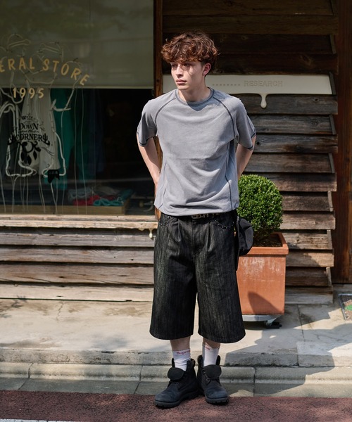 kutir(クティール)の「VINTAGELIKE BICOLOR STITCH TEE/ヴィンテージライクバイカラーステッチTEE(Tシャツ/カットソー・メンズ・ブラック/ネイビー/ライトグレー・MEDIUM/LARGE)」の6枚目の写真