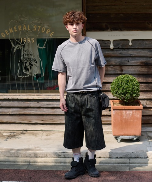 kutir(クティール)の「VINTAGELIKE BICOLOR STITCH TEE/ヴィンテージライクバイカラーステッチTEE(Tシャツ/カットソー・メンズ・ブラック/ネイビー/ライトグレー・MEDIUM/LARGE)」の7枚目の写真