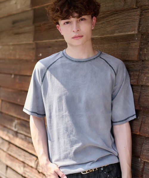 kutir(クティール)の「VINTAGELIKE BICOLOR STITCH TEE/ヴィンテージライクバイカラーステッチTEE(Tシャツ/カットソー・メンズ・ブラック/ネイビー/ライトグレー・MEDIUM/LARGE)」の5枚目の写真