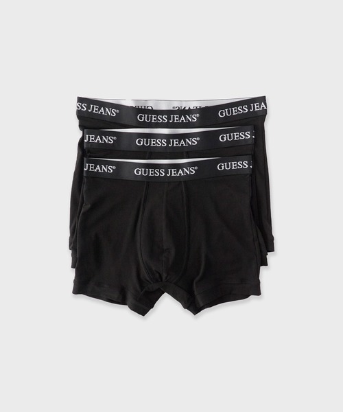 GUESS JEANS(ゲスジーンズ)の「GUESS JEANS/ GJ 3 PACK BOXER BRIEF ボクサーパンツ 夏服(ボクサーパンツ・メンズ・ブラック/マルチ・M/S/L)」の1枚目の写真