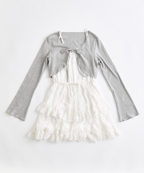 OLIVE des OLIVE(オリーブデオリーブ)の「ボレロセットチュニックキャミ(ワンピース・レディース・オフホワイト/ブラウン/その他/ブラック・FREE)」の5枚目の写真