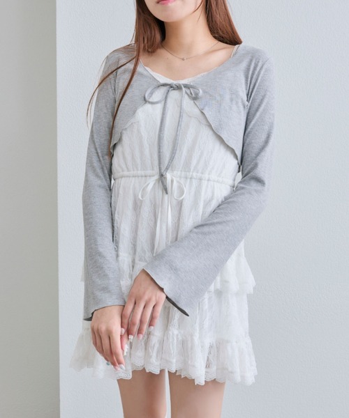 OLIVE des OLIVE(オリーブデオリーブ)の「ボレロセットチュニックキャミ(ワンピース・レディース・オフホワイト/ブラウン/その他/ブラック・FREE)」の10枚目の写真