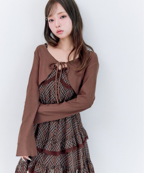 OLIVE des OLIVE YUI企画 ワンピースとボレロ セット セットで着れる】ニットボレロセットワンピ | OLIVE des OLIVE