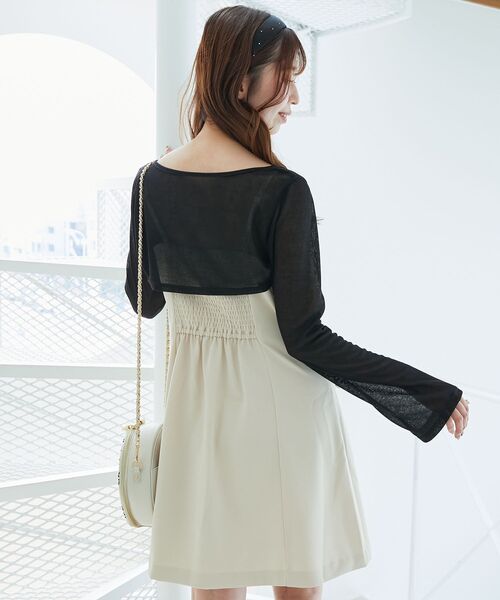 MAJESTIC LEGON（マジェスティックレゴン）の「デコルテオープンミニワンピセット（ワンピース・レディース・アイボリー/ブラック/ブラウン・MEDIUM）」の9枚目の写真