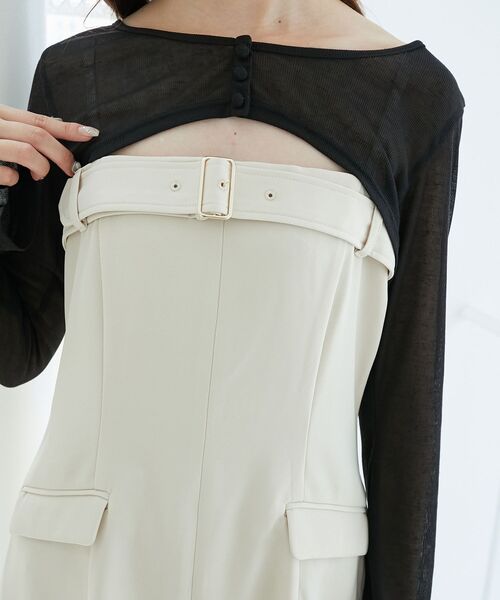 MAJESTIC LEGON（マジェスティックレゴン）の「デコルテオープンミニワンピセット（ワンピース・レディース・アイボリー/ブラック/ブラウン・MEDIUM）」の10枚目の写真