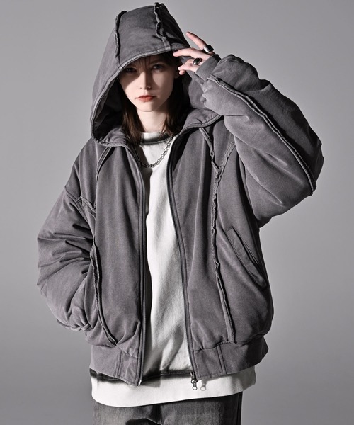 ADRER(アドラー)の「Padded Parker Short Blouson / パデッドパーカーショートブルゾン(パーカー・メンズ・ブラック/ライトグレー・XS/S/M/L)」の18枚目の写真