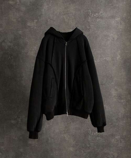 ADRER(アドラー)の「Padded Parker Short Blouson / パデッドパーカーショートブルゾン(パーカー・メンズ・ブラック/ライトグレー・XS/S/M/L)」の21枚目の写真