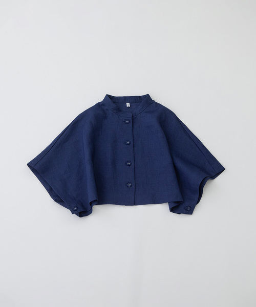 セール】ラミースタンドカラーケープ（シャツ/ブラウス）｜nop de nod