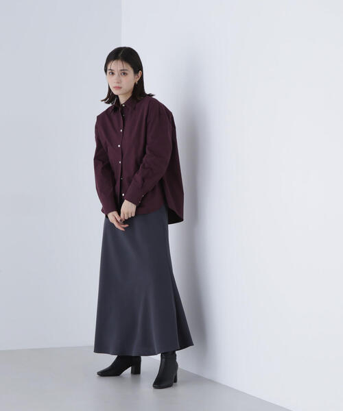 NATURAL BEAUTY BASIC(ナチュラルビューティーベーシック)の「◇ピーチタッチナロースカート(スカート・レディース・チャコールグレー/ベージュ・MEDIUM/P/S)」の5枚目の写真