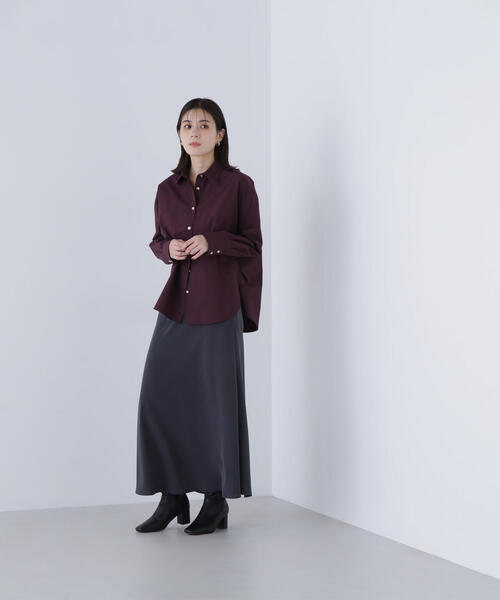 NATURAL BEAUTY BASIC(ナチュラルビューティーベーシック)の「◇ピーチタッチナロースカート(スカート・レディース・チャコールグレー/ベージュ・MEDIUM/P/S)」の6枚目の写真