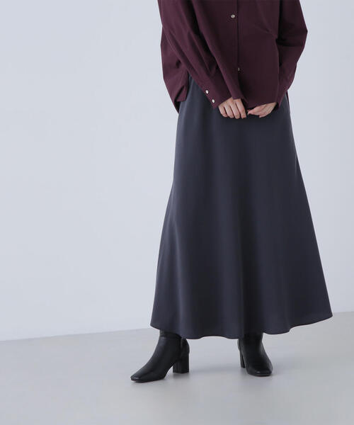 NATURAL BEAUTY BASIC(ナチュラルビューティーベーシック)の「◇ピーチタッチナロースカート(スカート・レディース・チャコールグレー/ベージュ・MEDIUM/P/S)」の7枚目の写真