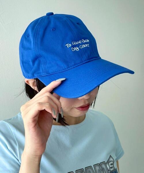 WEGO（ウィゴー）の「WEGO/フリーハンドロゴキャップ（キャップ・レディース・ブラック/ブルー・FREE）」の2枚目の写真