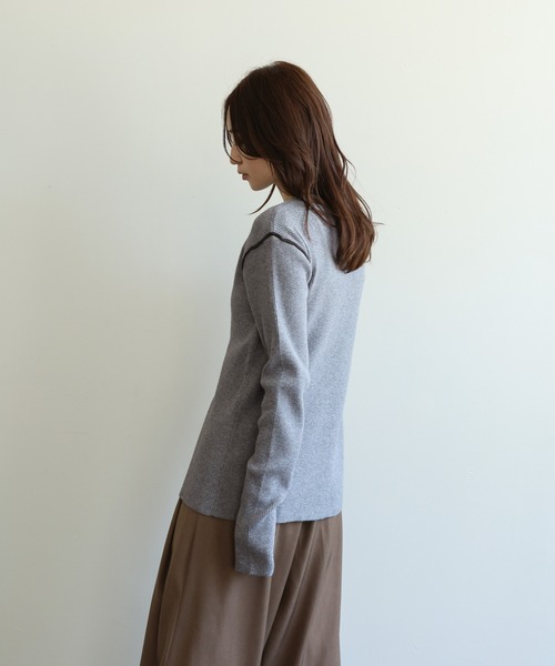 select MOCA Et（セレクトモカエト）の「【Et】Color linking Cardigan（カーディガン/ボレロ・レディース・グレー/グリーン/ベージュ/ブラック/ネイビー・FREE）」の19枚目の写真