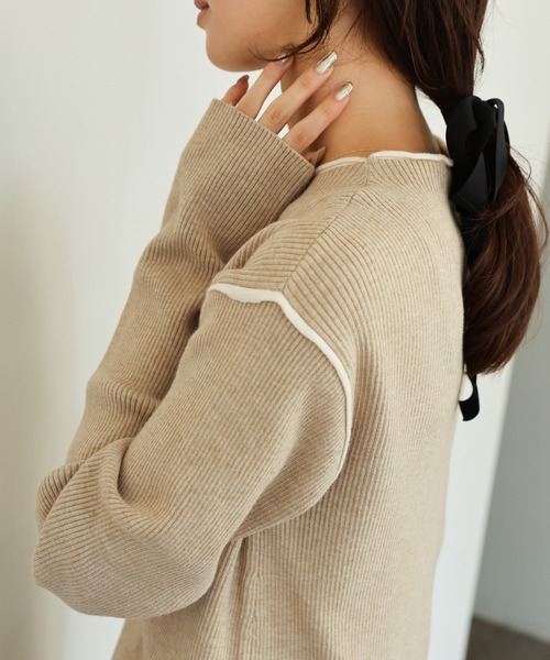 select MOCA Et（セレクトモカエト）の「【Et】Color linking Cardigan（カーディガン/ボレロ・レディース・グレー/グリーン/ベージュ/ブラック/ネイビー・FREE）」の16枚目の写真
