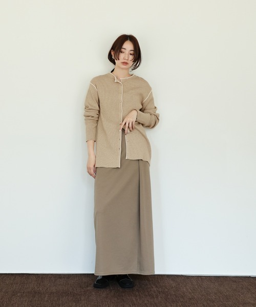 select MOCA Et（セレクトモカエト）の「【Et】Color linking Cardigan（カーディガン/ボレロ・レディース・グレー/グリーン/ベージュ/ブラック/ネイビー・FREE）」の22枚目の写真