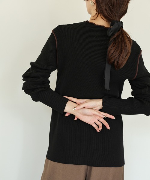 select MOCA Et（セレクトモカエト）の「【Et】Color linking Cardigan（カーディガン/ボレロ・レディース・グレー/グリーン/ベージュ/ブラック/ネイビー・FREE）」の18枚目の写真