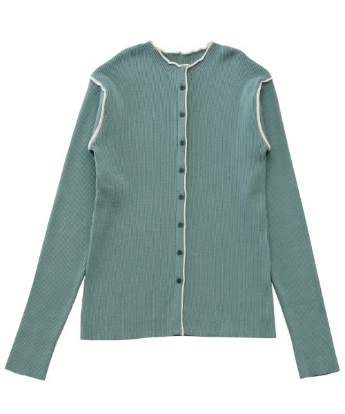 select MOCA Et（セレクトモカエト）の「【Et】Color linking Cardigan（カーディガン/ボレロ・レディース・グレー/グリーン/ベージュ/ブラック/ネイビー・FREE）」の7枚目の写真
