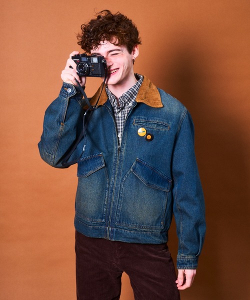 Calleo & Co コーデュロイジャケット L corduroy collar denim jacket - コーデュロイカラーデニムジャケット