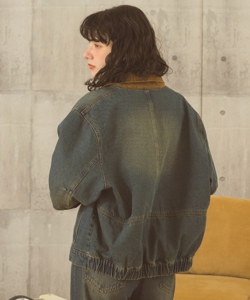 Zooodle（ズードル）の「corduroy collar denim jacket - コーデュロイ
