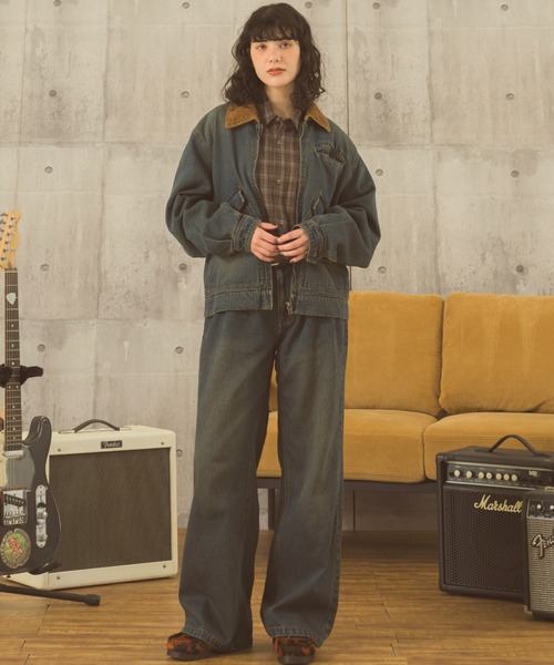 Zooodle（ズードル）の「Corduroy collar denim jacket - コーデュロイカラーデニムジャケット -（デニムジャケット・メンズ・ブルー/ブラック・MEDIUM/LARGE）」の8枚目の写真