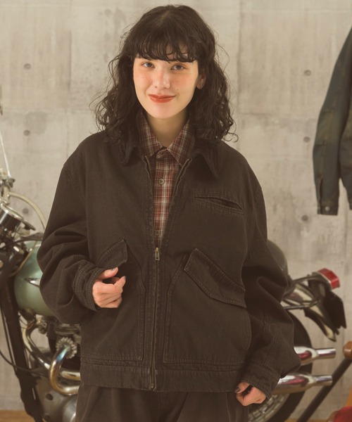 Corduroy collar denim jacket - コーデュロイカラーデニムジャケット