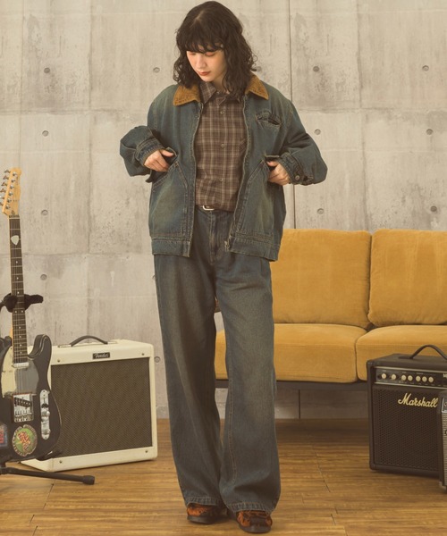 Zooodle（ズードル）の「Corduroy collar denim jacket - コーデュロイカラーデニムジャケット -（デニムジャケット・メンズ・ブルー/ブラック・MEDIUM/LARGE）」の10枚目の写真