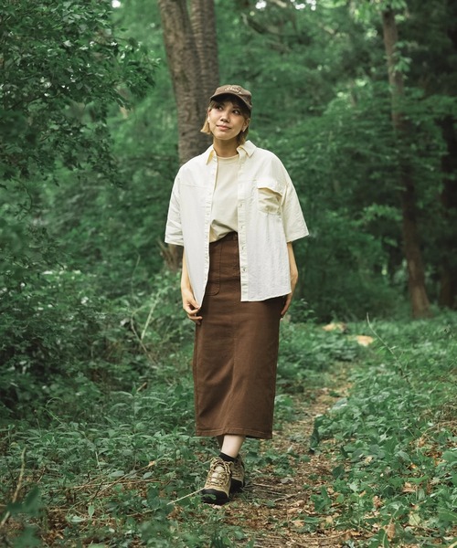 S'more(スモア)の「Mesh pocket s/s shirt (メッシュポケットショートスリーブシャツ ) (SS)(シャツ/ブラウス・レディース・ホワイト/ベージュ・SMALL/MEDIUM/LARGE/X-LARGE)」の4枚目の写真