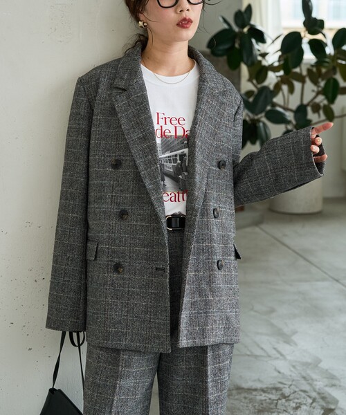 極美品✨VIVIENNE TAM　テーラードジャケット　ヘリンボーン変形チェック VIVIENNE TAM - 極美品✨VIVIENNE TAM テーラードジャケット