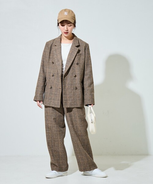 セール】限定展開 ヘリンボーン チェック ジャケット（セットアップ