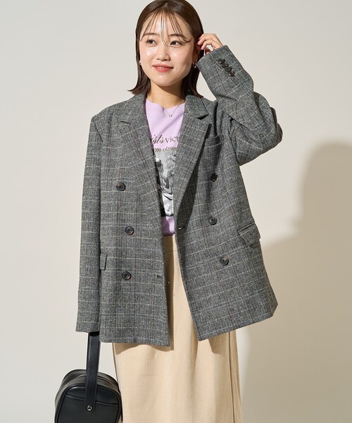 セール】限定展開 ヘリンボーン チェック ジャケット（セットアップ