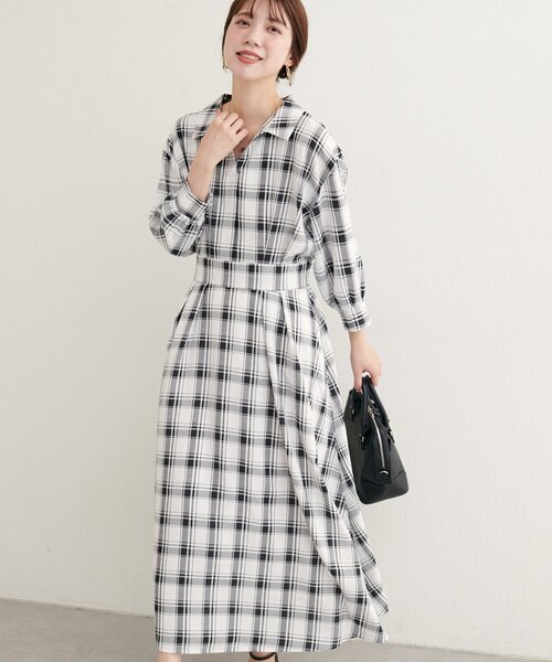 natural couture（ナチュラルクチュール）の「スキッパー衿7分袖ワンピース（ワンピース・レディース・その他3/その他1/ネイビー/グリーン/ボルドー・FREE）」の19枚目の写真