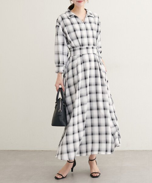 natural couture（ナチュラルクチュール）の「スキッパー衿7分袖ワンピース（ワンピース・レディース・その他3/その他1/ネイビー/グリーン/ボルドー・FREE）」の21枚目の写真