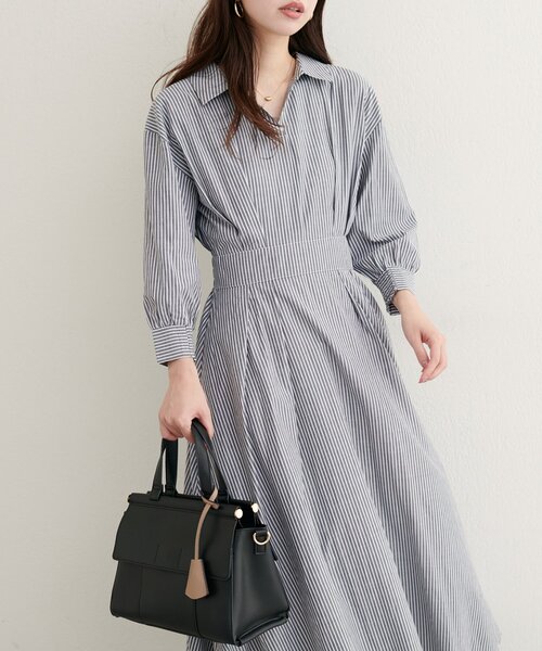 natural couture（ナチュラルクチュール）の「スキッパー衿7分袖ワンピース（ワンピース・レディース・その他3/その他1/ネイビー/グリーン/ボルドー・FREE）」の22枚目の写真