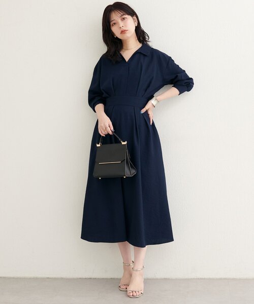 natural couture（ナチュラルクチュール）の「スキッパー衿7分袖ワンピース（ワンピース・レディース・その他3/その他1/ネイビー/グリーン/ボルドー・FREE）」の13枚目の写真