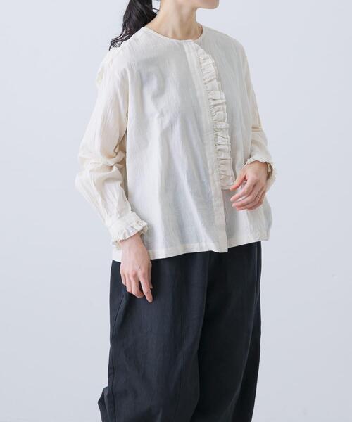 【新品・未使用】かぐれ　ワッシャーフリルブラウス ワッシャーフリルブラウス（シャツ/ブラウス）｜かぐれ（カグレ