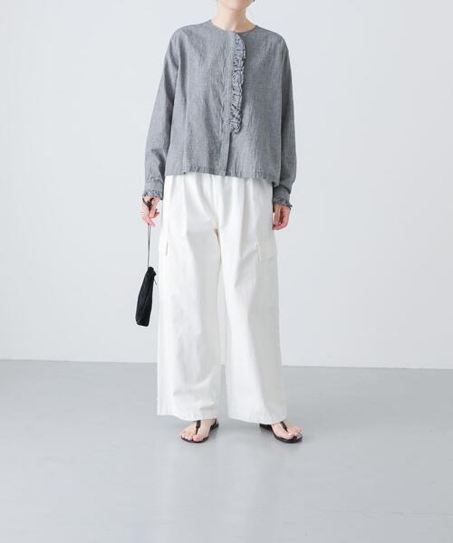 気まぐれお値引き　かぐれ　今期　新品未使用品　ワッシャーフリルプライス ワッシャーフリルブラウス（シャツ/ブラウス）｜かぐれ（カグレ